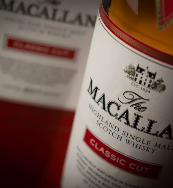 The Macallan Classic Cut Collection 2017 Release Close up of Label and Box