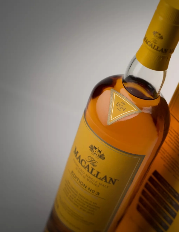 The Macallan Edition 3 Mood Shot Bottle and Pack