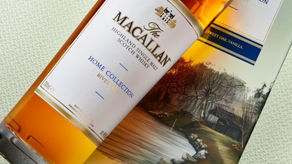 The Macallan Home Collection River Spey Bottle Pack Mood shot Close Up