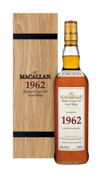 the macallan fine and rare 1962 whisky bottle and pack