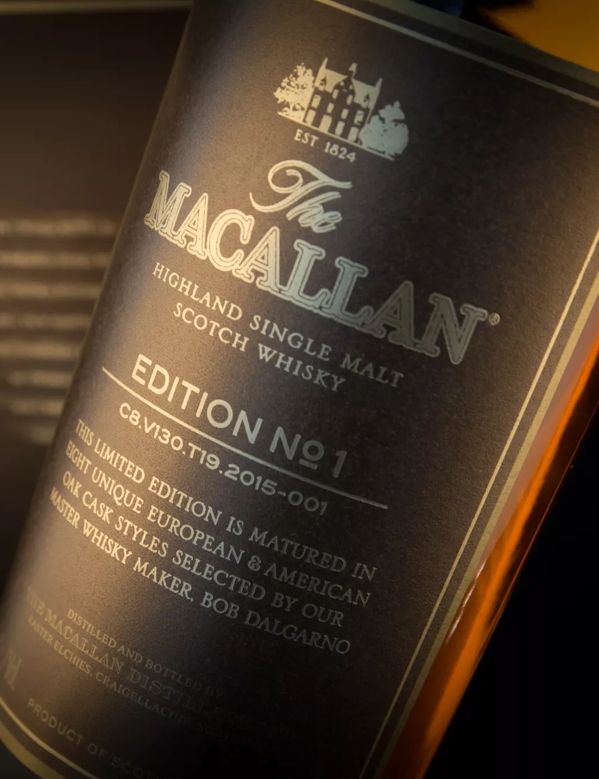 The Macallan Edition 1 Mood Shot of Bottle Label