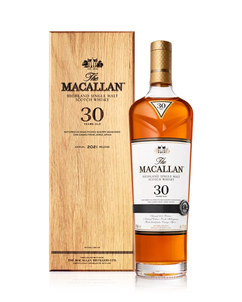 The Macallan Sherry Oak 30 2021 Release Bottle and Pack