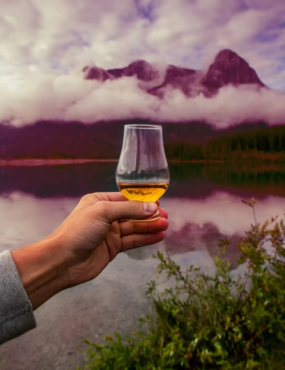 The Macallan Edition No. 5 Dram with Purple Sky Backdrop 