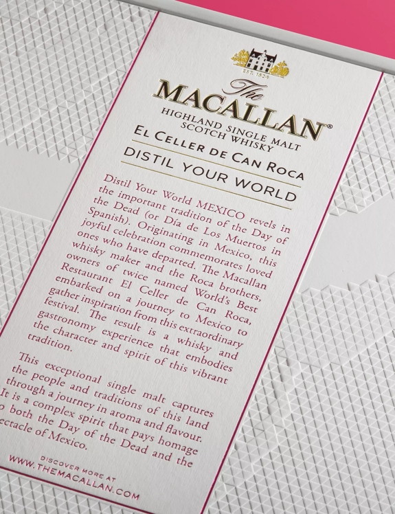 the macallan distil your world mexico whisky pack label