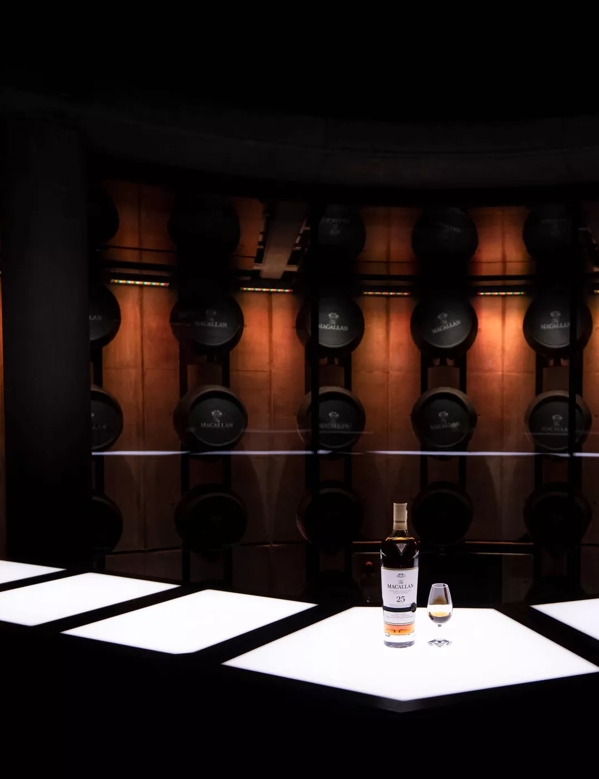The Macallan Sherry Oak and Dram Amongst Casks in Distillery Mood Shot
