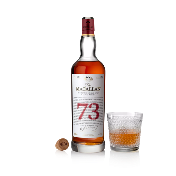 the macallan red collection 73 years old whisky bottle and pack