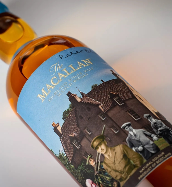 The Macallan Anecdotes of Ages Collection: Easter Elchies House Mood Shot of Bottle Lying Flat