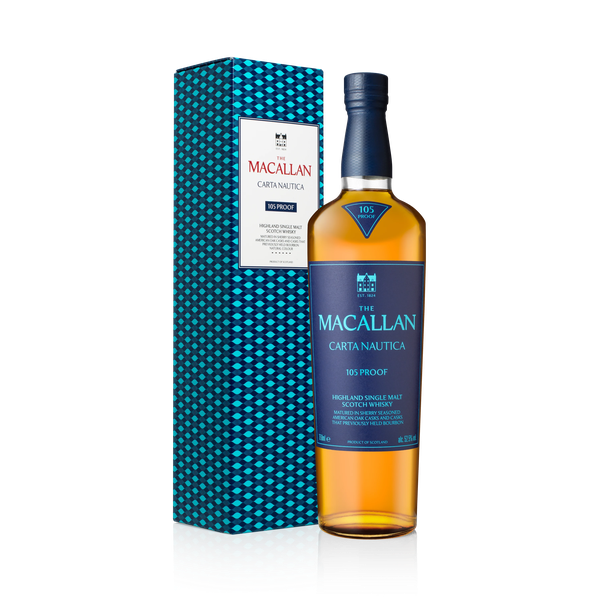 Carta Nautica 105 Proof pack and bottle angled