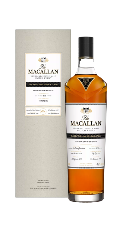 the macallan exceptional single cask whisky bottle and pack