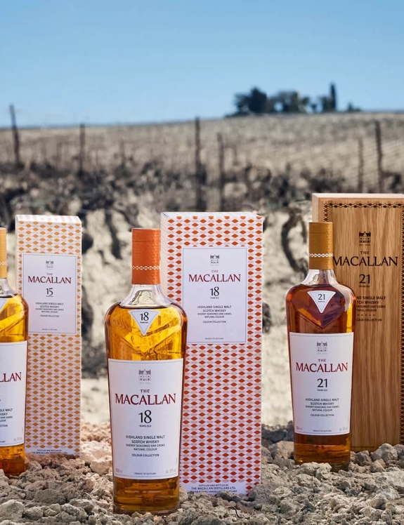 the macallan colour collection whisky bottles