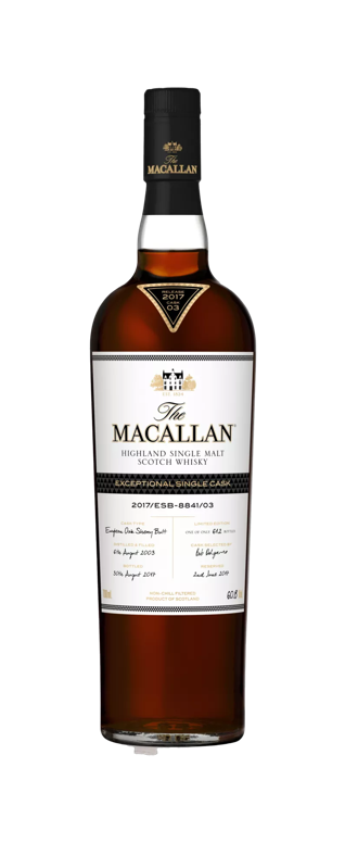 the macallan exceptional single cask whisky bottle