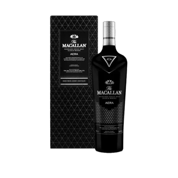 the macallan aera whisky bottle and box
