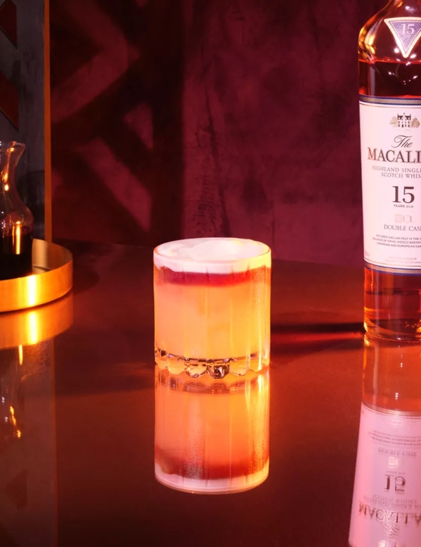 the macallan double cask 15 whisky sour serve