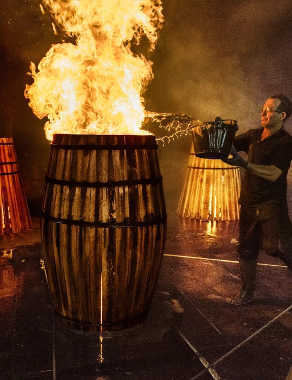 Flame in Jerez Cooperage Toasting Casks