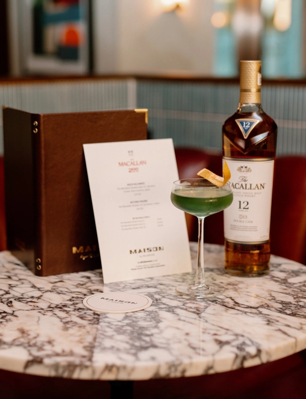 Cocktail & Bottle of Macallan at Maison