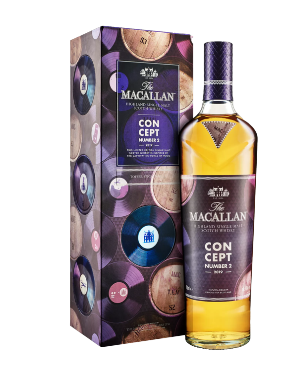 the macallan concept 2 whisky pack and bottle