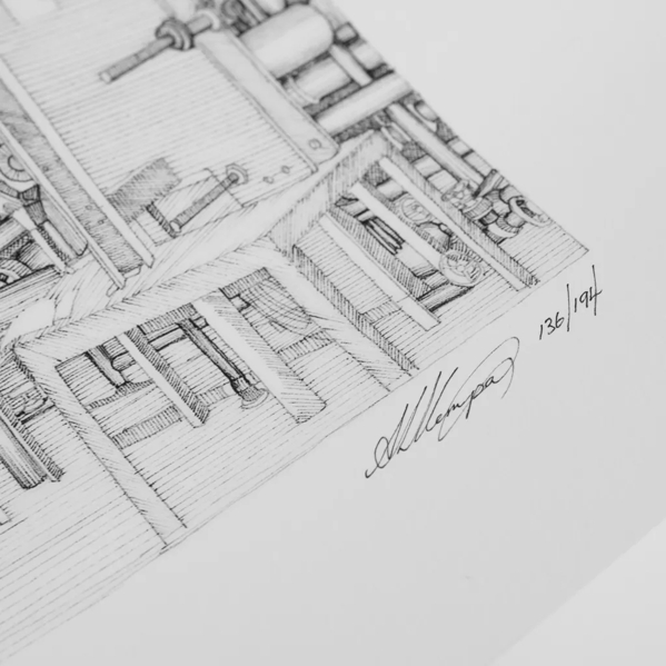 Close up of The Macallan Stillhouse Prints lying flat