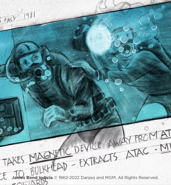 The Macallan James Bond Collection illustration of diving 