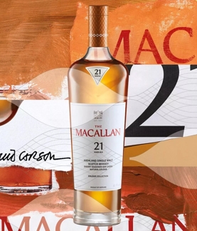 the macallan colour collection 21 year old whisky bottle