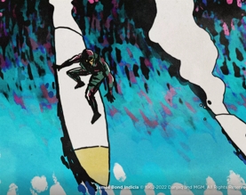 The Macallan James Bond Collection illustration of surfing