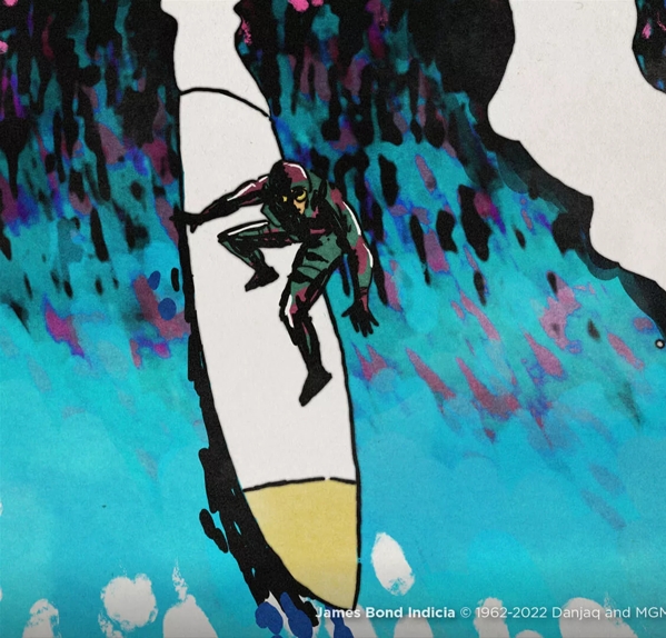 The Macallan James Bond Collection illustration of surfing