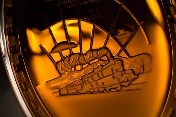 Golden Age of Travel detail on bottle of The Steam Train
