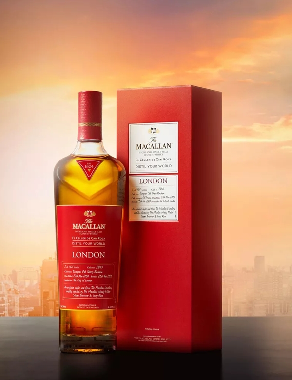 The Macallan Distil Your World London Skyline with Bottle and Pack