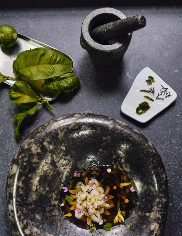Food for Distil Your World London on plate with appliances