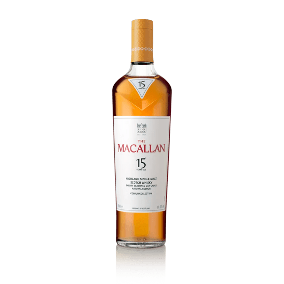 the macallan colour collection 15 years old whisky bottle