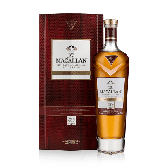 The Macallan 2019 rare cask whisky bottle and pack