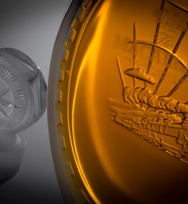 Golden Age of Travel Mood Shot Steam Train Bottle Detail and Stopper