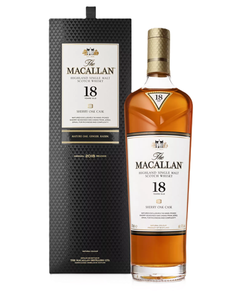 the macallan sherry oak 18 whisky bottle