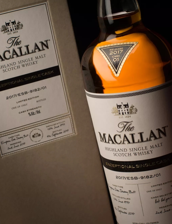 The Macallan Exceptional Single Cask2017 Bottle and Pack Close Up