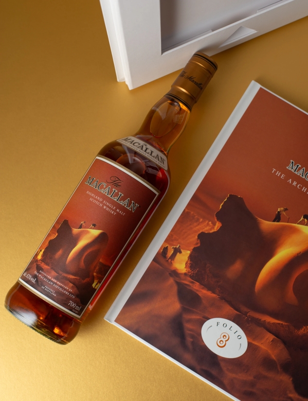 The Macallan Folio 8 bottle and pack bottle and pack from above