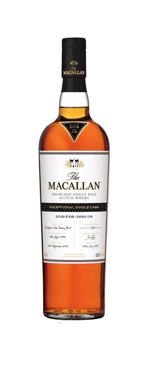 the macallan exceptional single cask whisky bottle