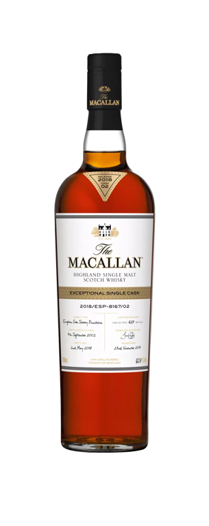 the macallan exceptional single cask whisky bottle