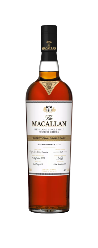 the macallan exceptional single cask whisky bottle