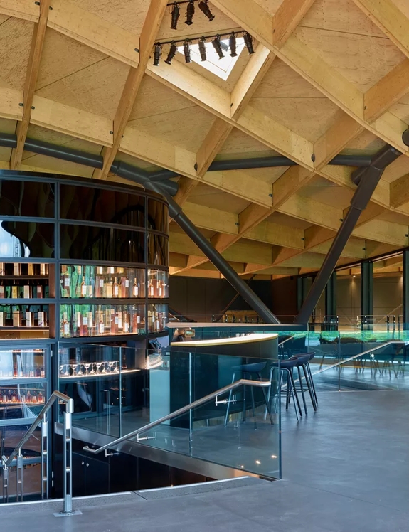 The Macallan Distillery Bar with Production House in Background