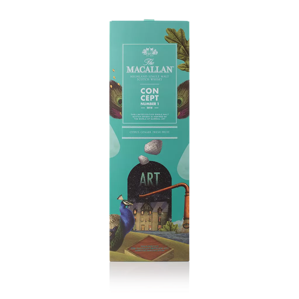 The Macallan, 2018 Concept Number 1 Campaign, product pack shot from the front, png and jpg versions