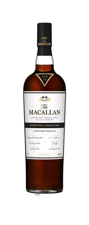 the macallan exceptional single cask whisky bottle 