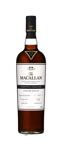 the macallan exceptional single cask whisky bottle 