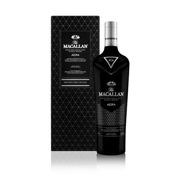 the macallan aera whisky bottle and pack