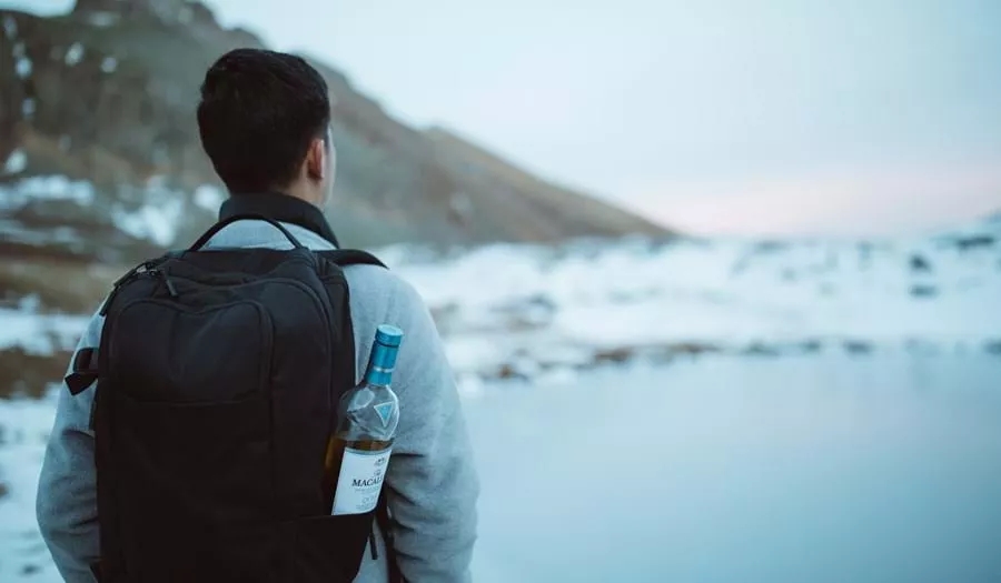 The Macallan Quest Collection Bottle in Bag Lifestyle Shot