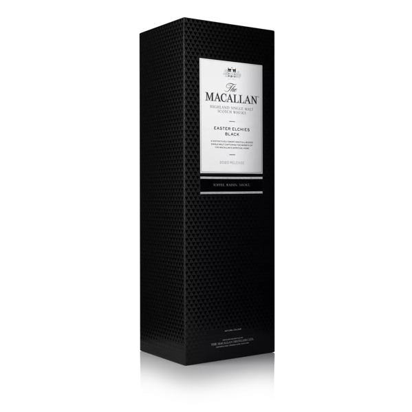 The Macallan Easter Elchies Black 2020 pack angled