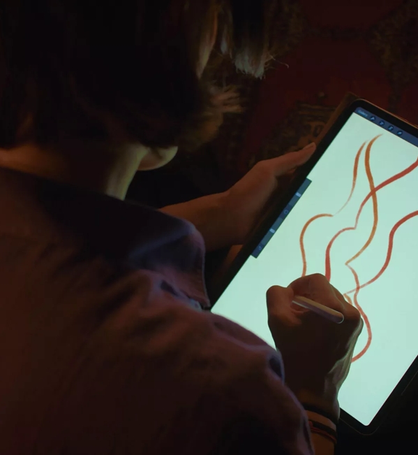 Erica Dorn Drawing on iPad