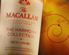 The Macallan Harmony Collection Rich Cacao Mood Shot Close up of pack and bottle