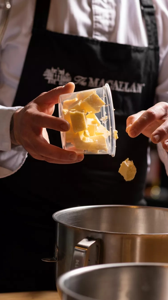 chef baking with butter