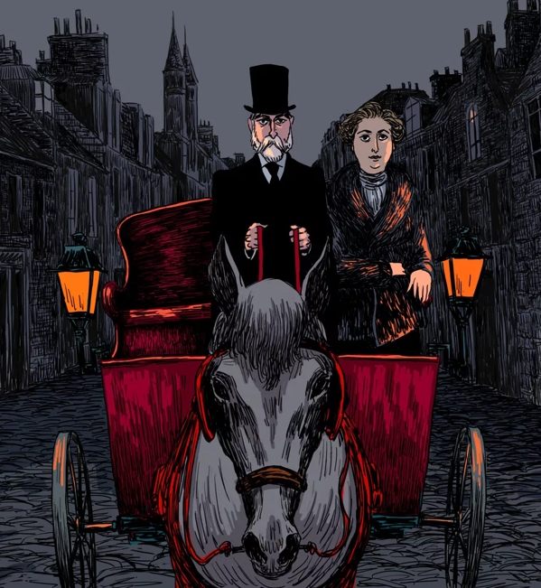 The Macallan Red Collection Illustrations Alexander Reid in Horse and Carriage
