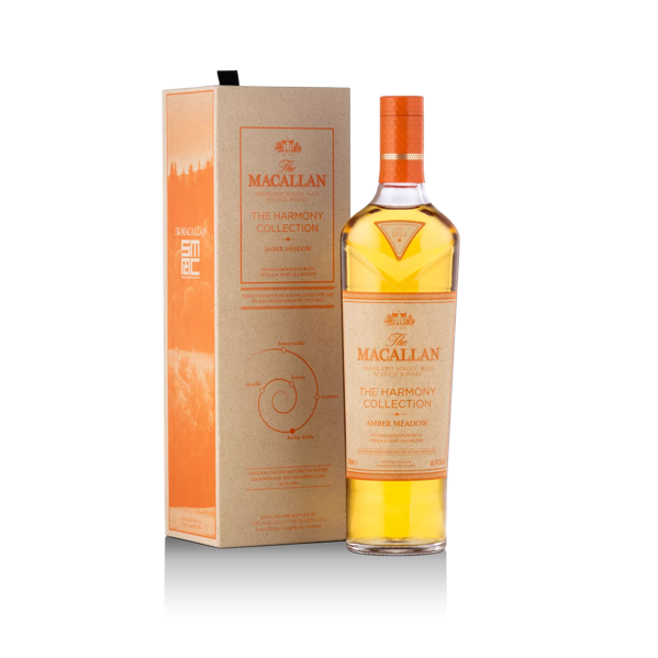 the macallan amber meadow whisky bottle and box