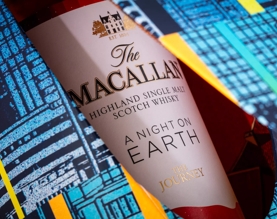 the macallan a night on earth the journey whisky bottle and packaging close up